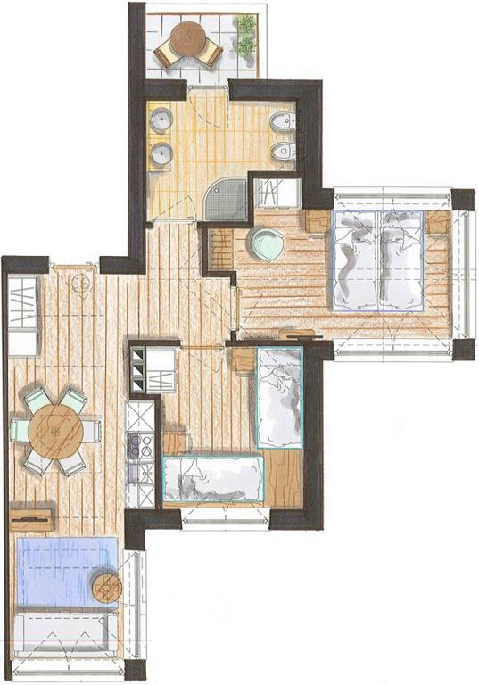 Color Home Suite Apartments Predazzo Habitación foto